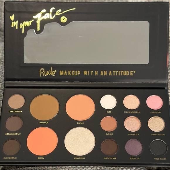 RUDE Cosmetics “In Your Face” Complete Palette - Eyebrows/Contouring/Eyeshadows - Picture 1 of 3